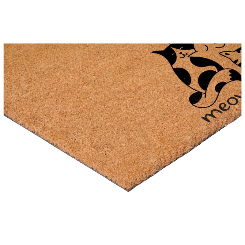 HomeRoots 17" X 29" Brown And Black Christmas Outdoor Coir Door Mat - 17.00' X '29.00
