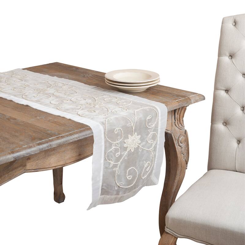 Handmade Table Runner With Beaded Design