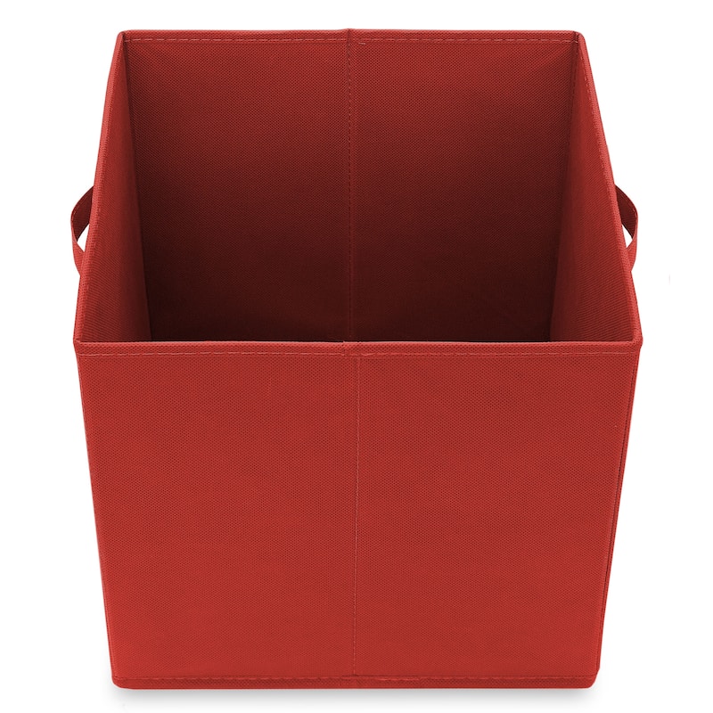 Set of 12 Collapsible Fabric Cubes 13in Storage Bins Red - 13" x 13" x 13"