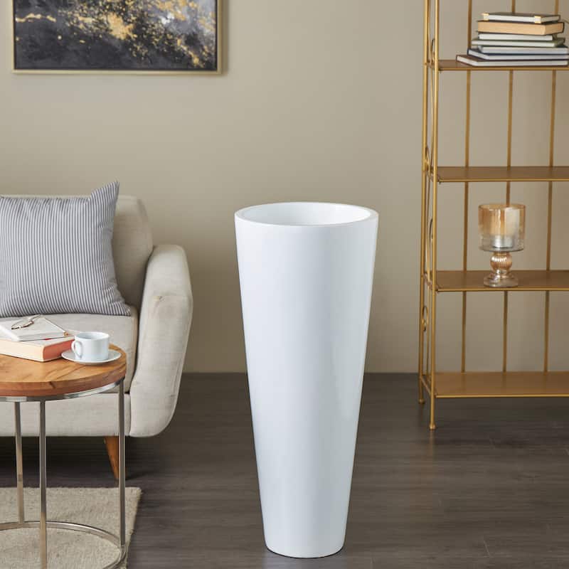 Fiberglass Minimalistic Decorative Vase - White - Roche River Decor