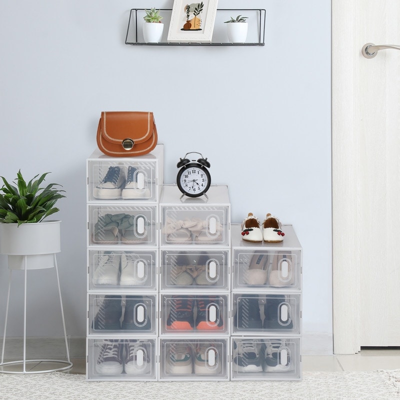 Stackable shoe boxes clear outlet