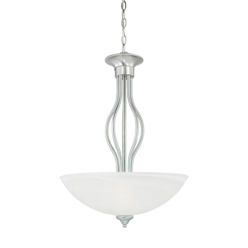 Elk Home Tahoe Brushed Nickel With White Glass 3 Light Pendant