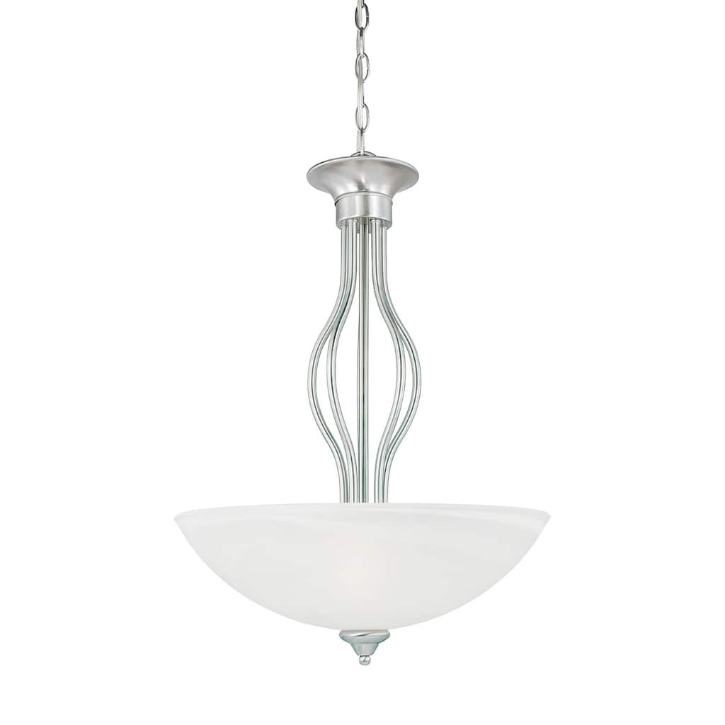 Elk Home Tahoe Brushed Nickel With White Glass 3 Light Pendant