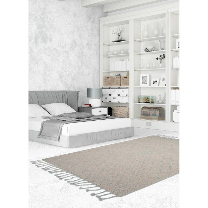 ECARPETGALLERY Braid weave Sienna Grey Wool Rug - 5'0 x 8'2