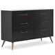preview thumbnail 7 of 13, Evolur Stilnovo Mid Century Double Dresser Onyx Black