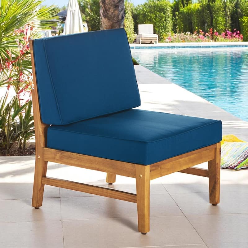 2-Piece Acacia Wood Outdoor Sofa Set with Coffee Table and Water-Resistant Cushions - Patio Seating with Removable Covers