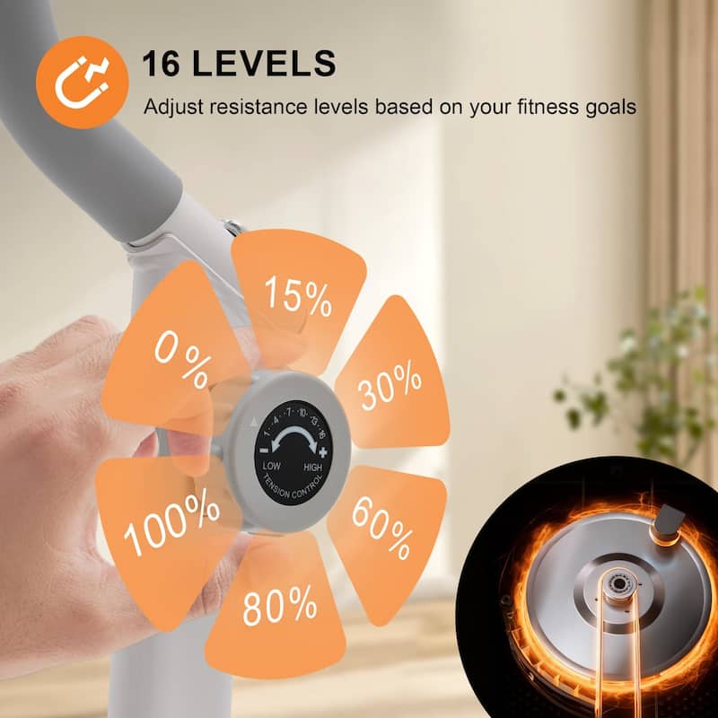 Upgraded Magnetic Stair Stepper for Home, 16-Level Adjustable Resistance up to 77LBS, with Cup Holder & Bluetooth APP