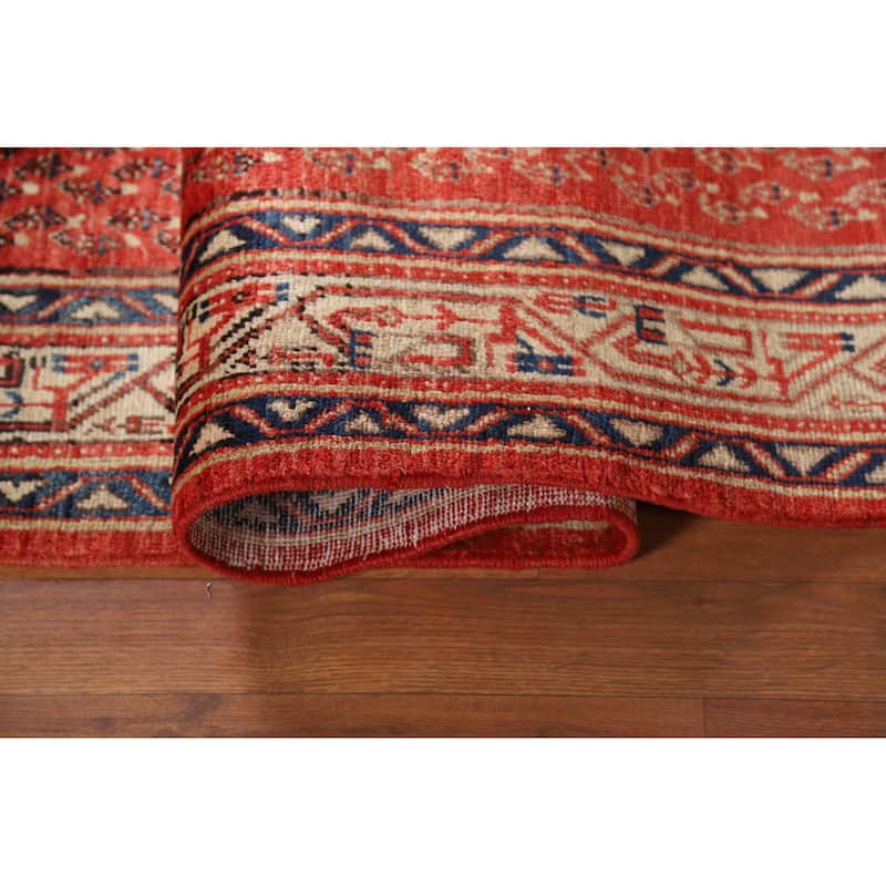 All-Over Boteh Botemir Persian Runner Rug Handmade Wool Carpet - 3'6" x 10'2"