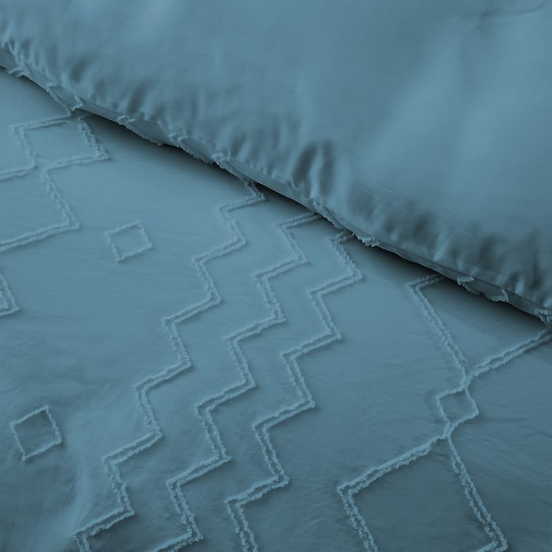 Clipped Jacquard Geometric Duvet Cover & Pillowcase Set