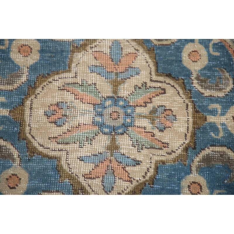 Hand Knotted Oriental 100% Wool Carpet Traditional Medallion Coral Tabriz Area Rug - 11' 7'' X 9' 9''