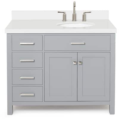 Ariel H043SRWQOVO Bristol 42" Thick Quartz Vanity Top