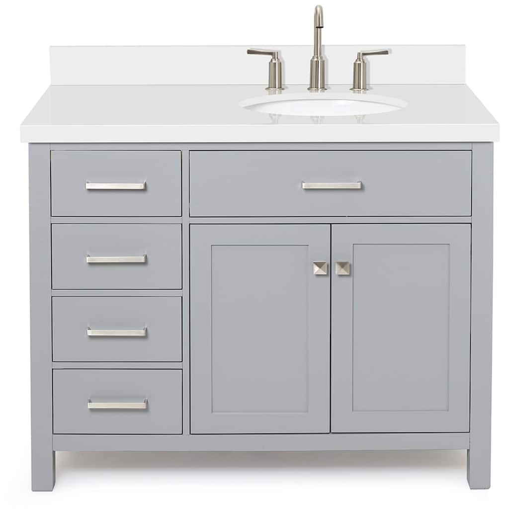 Ariel H043SRWQOVO Bristol 42" Thick Quartz Vanity Top