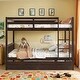 preview thumbnail 2 of 10, Full Over Full Rubber Wood Bunk Bed with 2 Drawers, Detachable Beds