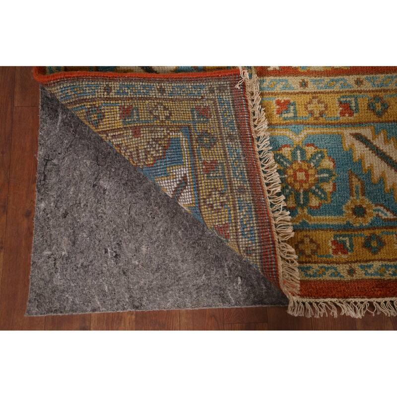Orange Heriz Serapi Oriental Area Rug Hand-Knotted Wool Carpet - 9'0"x 11'9"