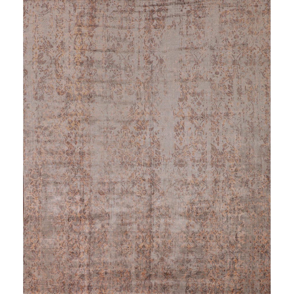 Stripe / Abstract Modern Area Rug Handmade Wool Carpet - 7'7"x 9'7"