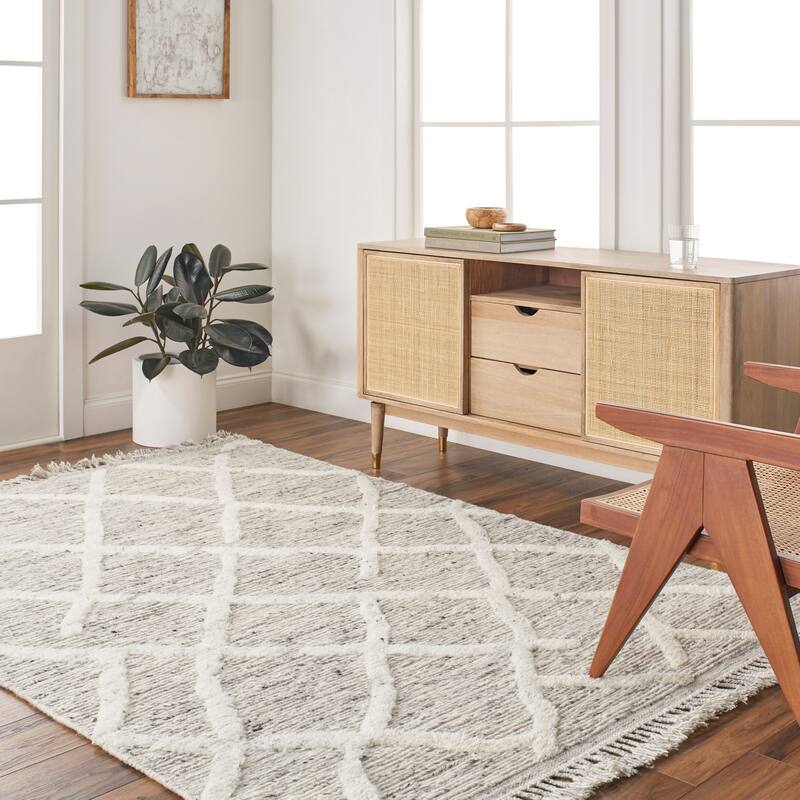 Fugate Moroccan Area Rug - 9' x 12' - Medium Gray