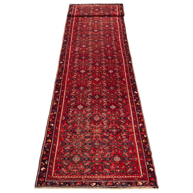ECARPETGALLERY Hand-knotted Andelz Red Wool Rug - 3'3 x 16'8