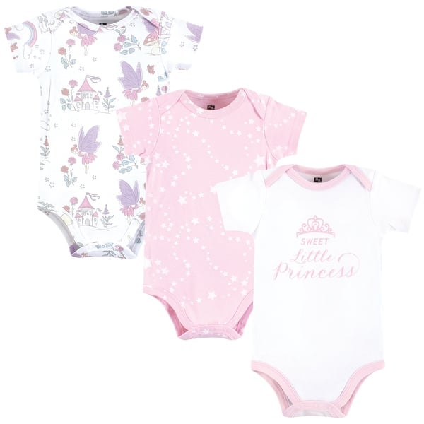 slide 1 of 1, Hudson Baby Infant Girl Cotton Bodysuits, Fairy Princess 0-3 Months - Fairy Princess