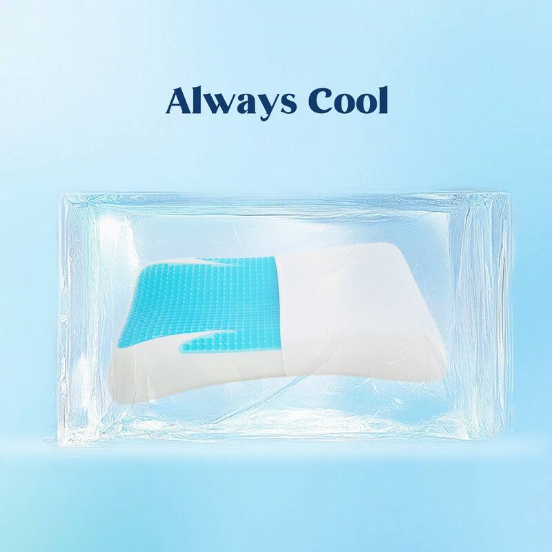 Set of 2 Cooling Breathable Gel-Infused Memory Foam Bed Pillow for Summer, Cool Touch for Hot Sleepers - White