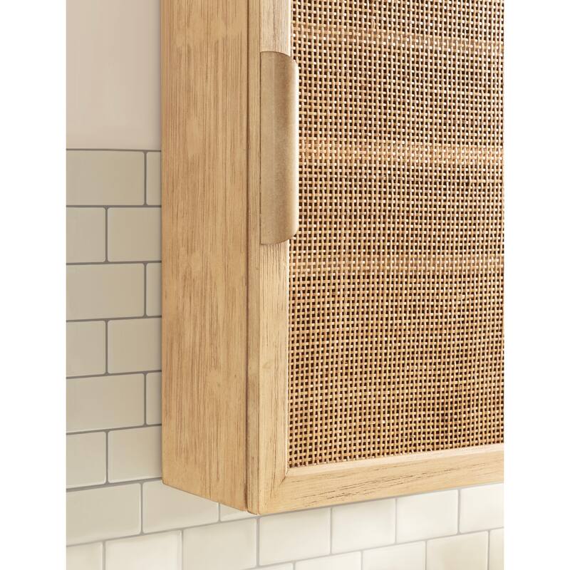 Kate and Laurel Ori Rattan Wall Cabinet