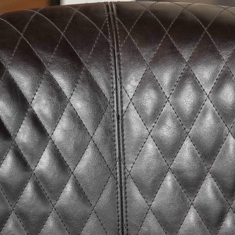 Christopher Knight Home Mia Black Bonded Leather Quilted Club Chair