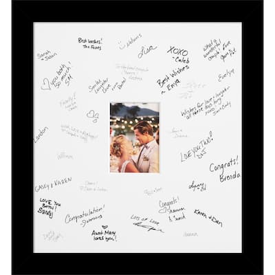 Basic Signature Mat Picture Frame - Autograph Photo Frame Guest Book Alternative for Weddings, Graduations, or Retirement