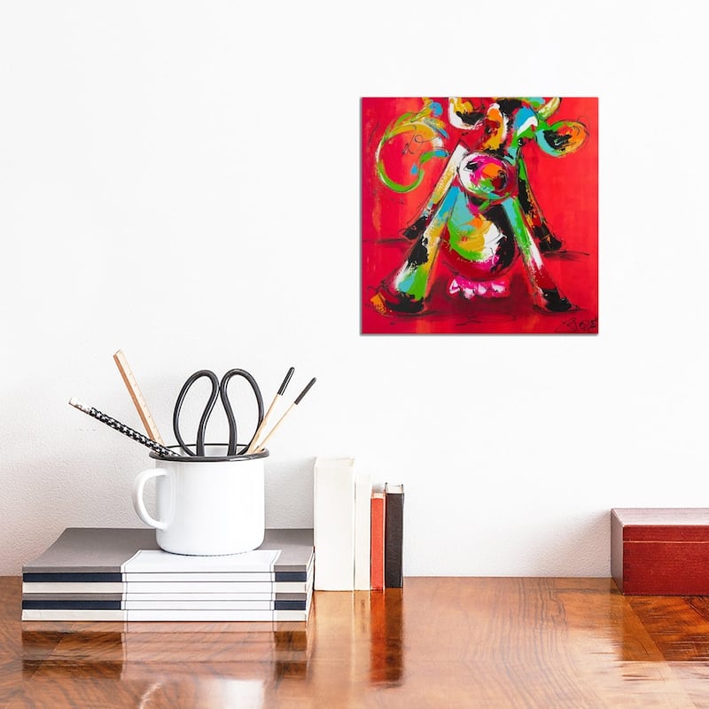 iCanvas "Disco Cow II" by Art Fiore Canvas Print - 12x12x0.75