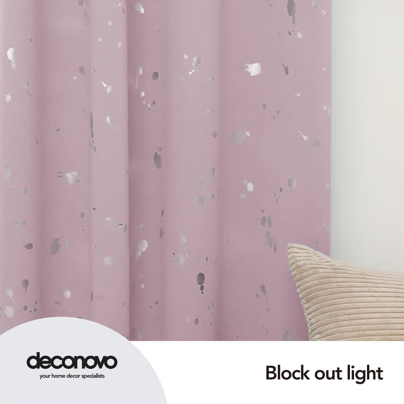 Deconovo Silver Spot 52 Width Curtain Panel Pair (2 Panel)