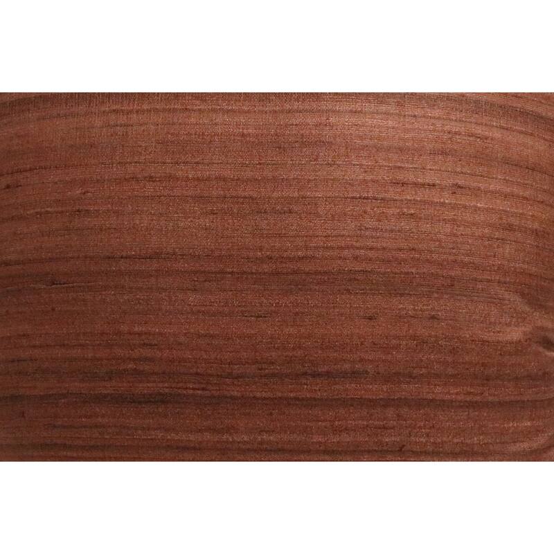 Home&Manor Raw Silk Throw Pillow 18" Dark Tan