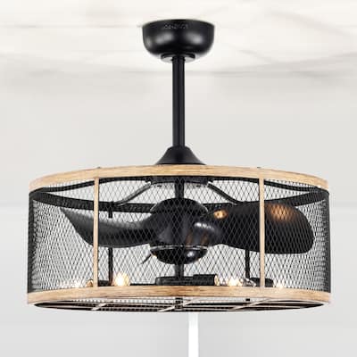 Merdan 24-inch 6 Lights 3 Blades Lighted Ceiling Fan with Remote