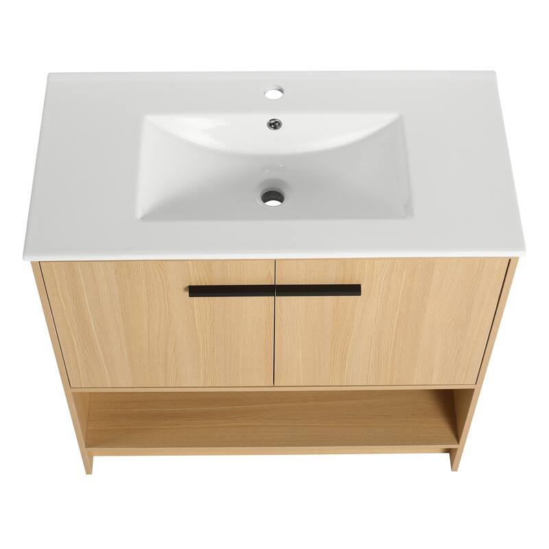 36" Bathroom Vanity with Ceramic Sink