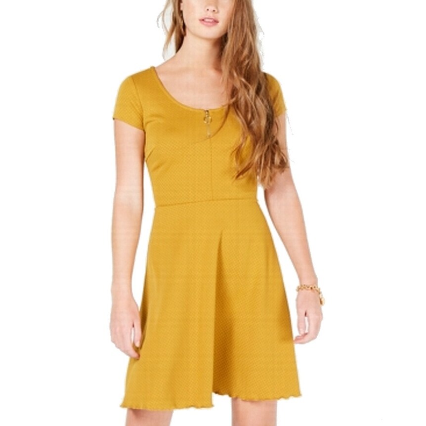 Shop Sequin Hearts Yellow Juniors Size Small S Fit Flare Sheath