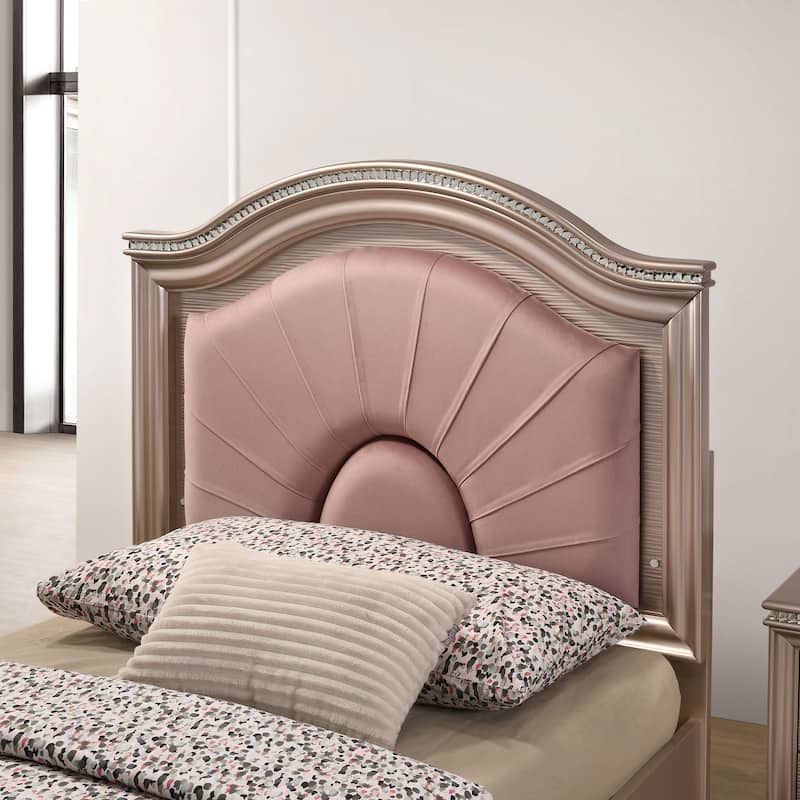 Ving Glam Wood LED Light Youth Panel Bed with Trundle by Furniture of America