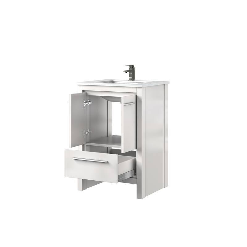 Lafarre Bath Vanity Quartz Top, Sink and Gun Metal Faucet