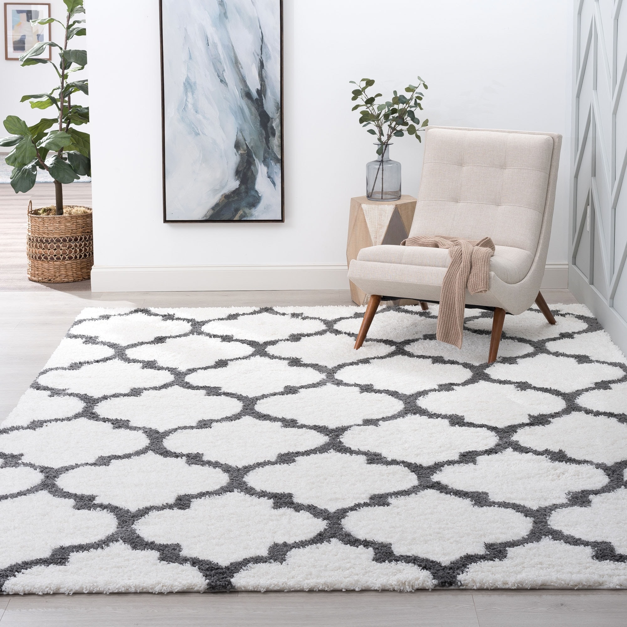 Joy Shag Moroccan Geometric Indoor Area Rug