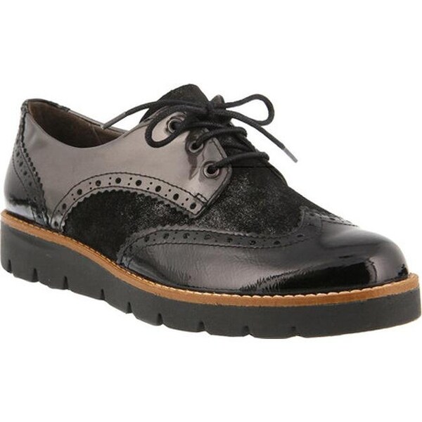 black patent leather brogues womens