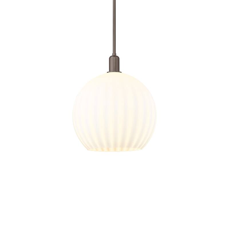 Innovations Lighting 716-1S-18-14 White Venetian Pendant White - Oil Rubbed Bronze / White Venetian