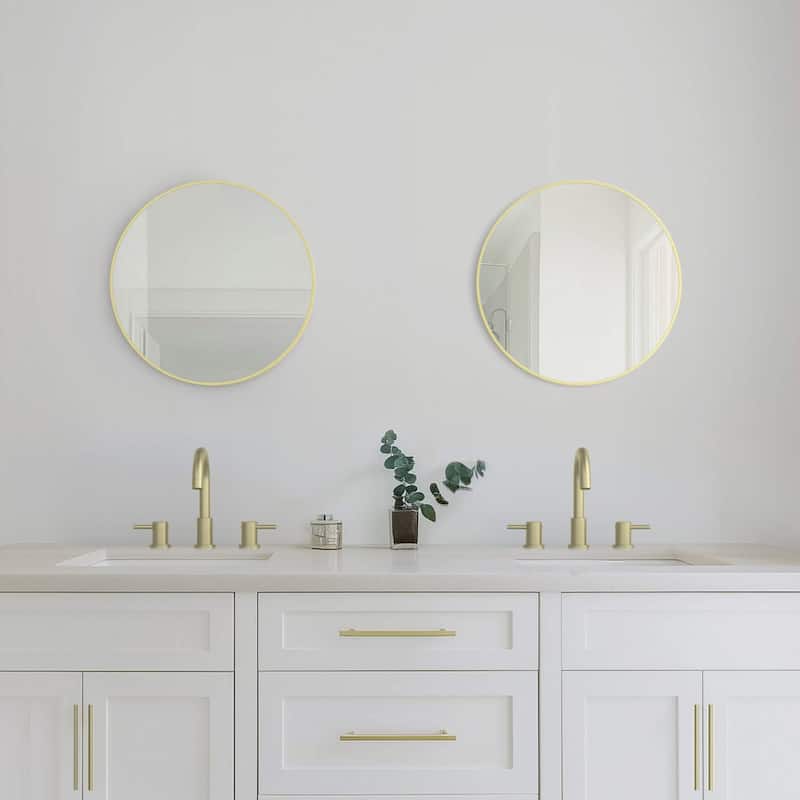 24 Inch Shatterproof Wall Mount Metal Frame Mirror