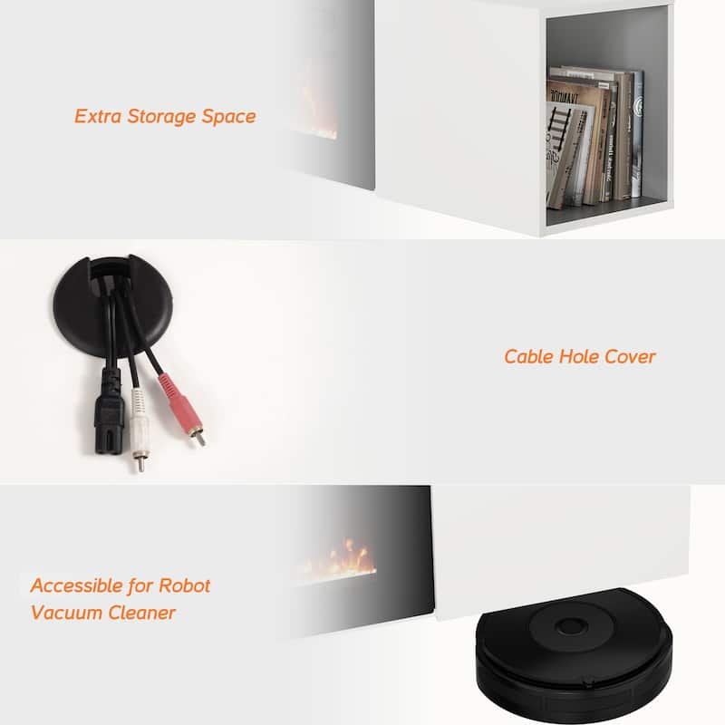 Fireplace TV Shelf Cabinet for Living Room - 70 inch