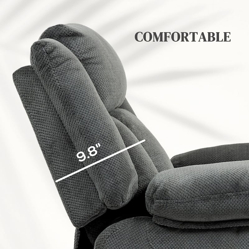 Grey Power Lift Recliner Chair with Massage Lumbar Heating and USB Charging Side Pockets