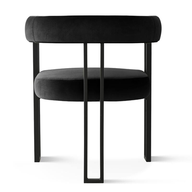Modern Velvet Upholstered Dining Armchairs with Black Metal Legs (Set of 2/4/6)