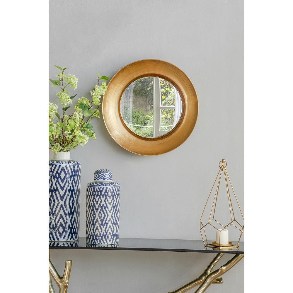 LED Lighted Wall Mirror - Decorative Accent - Gold