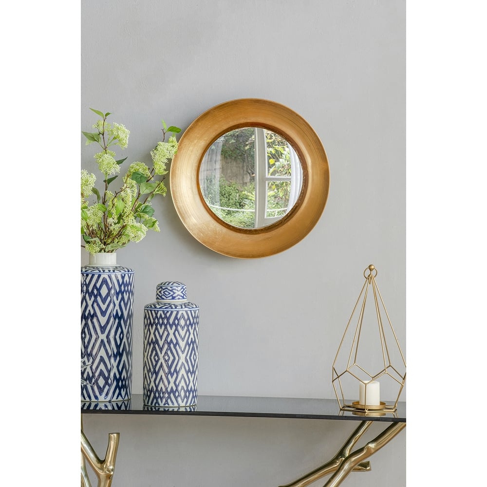 LED Lighted Wall Mirror - Decorative Accent - Gold
