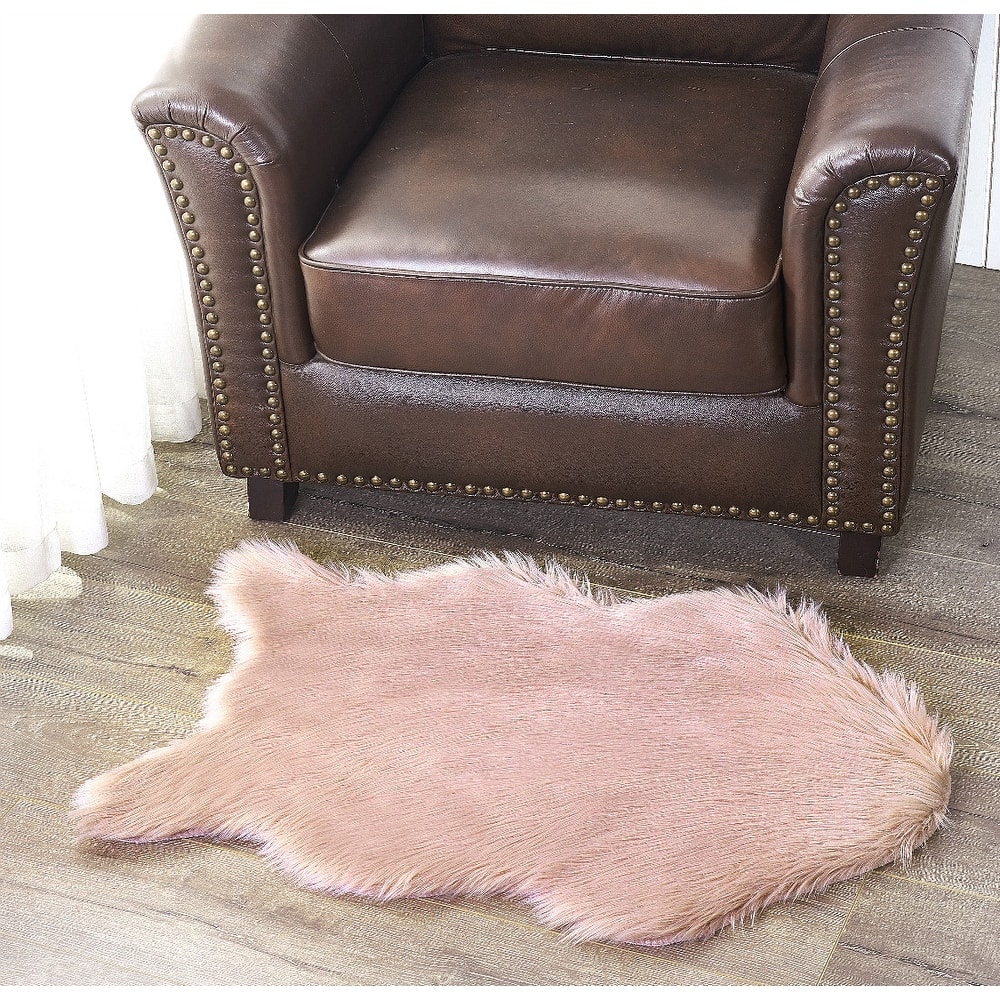 Serenta Shag Sheepskin Silky FauxFur Area Rug Sofa Decor - 24" x 36" - 24" x 36"