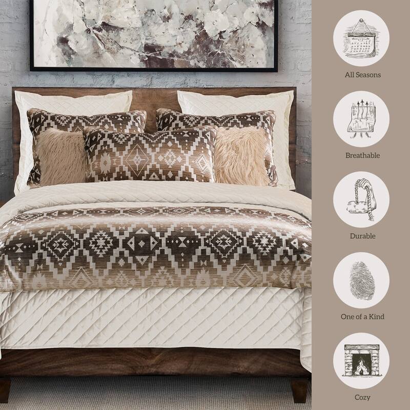 Paseo Road Chalet Aztec Southwestern Rustic Style Bedding 3 Piece Comforter Set