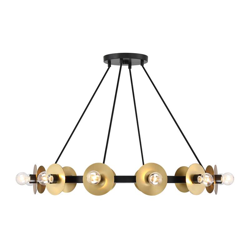 Harmoni 12-Light Matte Black Modern Industrial Wagon Wheel Chandelier for Dining Rooms - 30