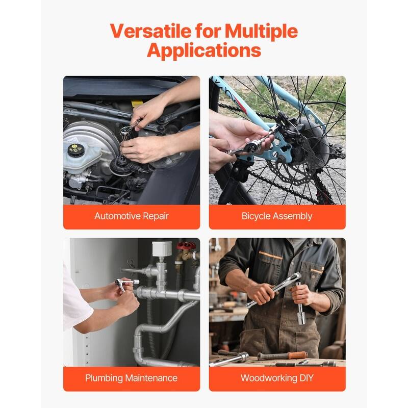 69-Piece Socket Set with Ratchet 3/8 and 1/4 Drive CR-V Steel Chrome Plated Mechanics Tool Kit - 14.96 x 10.83 x 2.83 in