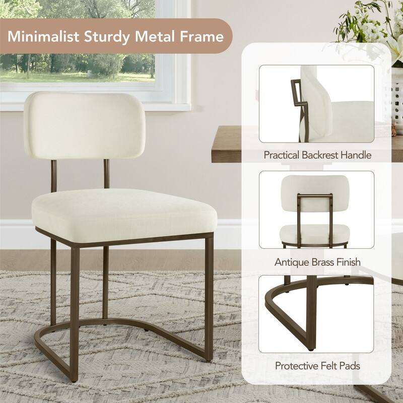 Spruce & Spring Arthur Dining Chair Set with Brass or Black Frame