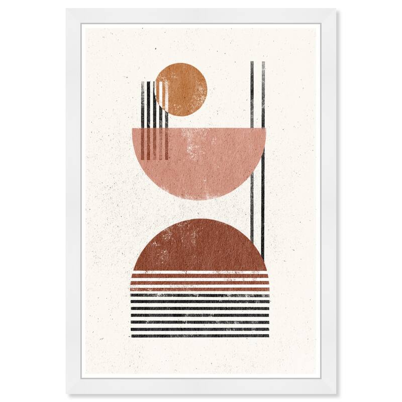 Wynwood Studio Prints Abstract Abstraction in Tans Pink and Mid-Century Modern Wall Art Canvas Print