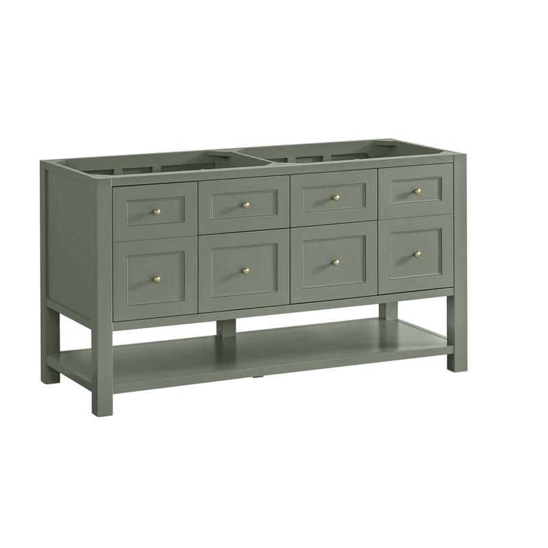 Breckenridge 60" Double Vanity, Smokey Celadon - 60D - No, Top